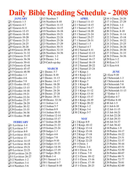 Printable Daily Bible Reading Plan