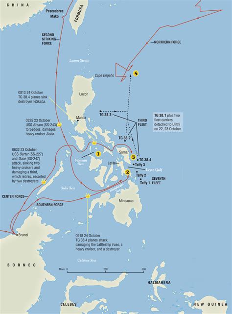 The Battle Of Leyte Gulf Philippines Map