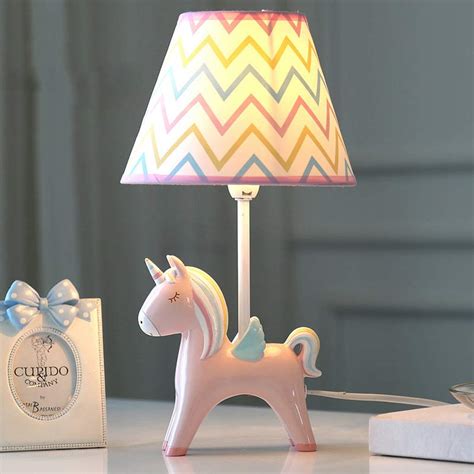 Unicorn LED Table Lamp Bedroom Bedside Lamp - Pink with Shade – All ...