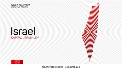 Abstract Map Israel Red Circle Lines Stock Vector (Royalty Free ...