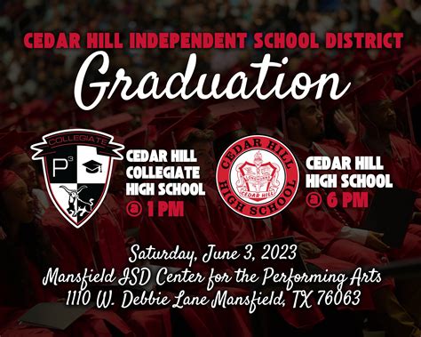 Cedar Hill ISD on Twitter: "We are four days away from Graduation! In preparation, please review ...