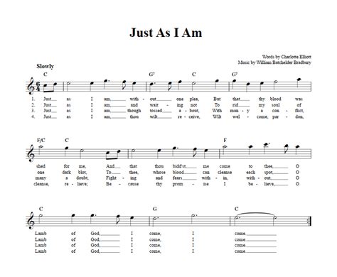 Just As I Am: Chords, Lyrics, and Sheet Music for E-Flat Instruments