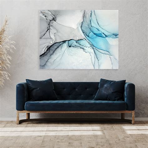 Marble Abstract Blue 5 Canvas Art - – Sense Canvas