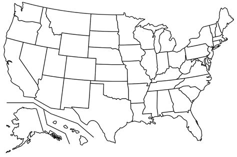 Framework - Blank Map of the United States - Political Investigations