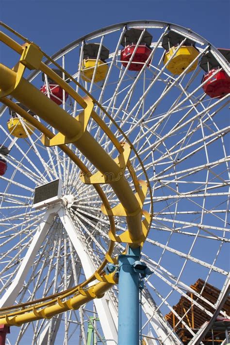 Santa Monica Pier Carnival Amusement Thrill Rides Stock Photos - Image: 25856913