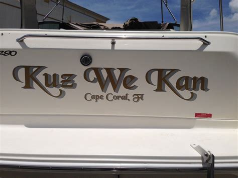 Custom Speed Boat Name & Port of Call Vinyl Lettering + 1 Color Shadow – Appealing Signs