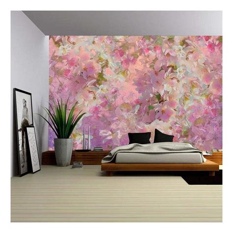 Wall26 Seamless pattern with spring cherry blossom. Painting style floral art - Removable Wall ...