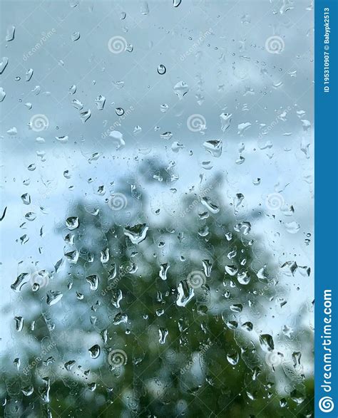 Water droplets on glass stock image. Image of clouds - 195310907