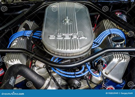 Engine of the Ford Shelby Mustang GT500 Eleanor. Editorial Stock Image ...