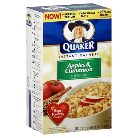 Quaker Instant Oatmeal Apple & Cinnamon - 10 ct