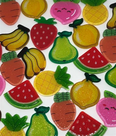 Glitter Fruit Magnet, Food Magnet, Eclectic Decor, Maximalist Decor, Fun Decor, Colorful Decor ...