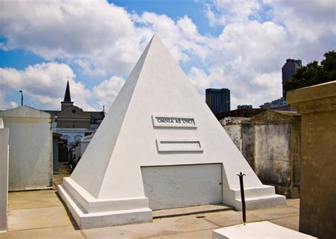 Nicolas Cage pyramid tomb in New Orleans cemetery.