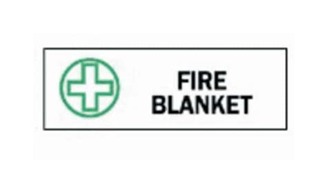 Brady Fire Blanket Signs B-302 Self-Sticking Polyester; W x H: 25.4 x 8 ...