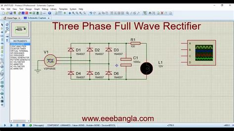 Three Phase Diode Bridge Rectifier Simulation