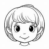 Girl Face Coloring Page sketch template