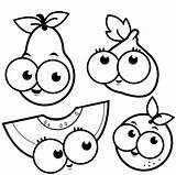 Happy Fruit Coloring Page  Free Printable Pages sketch template