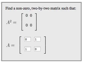 Solved Find a non-zero, two-by-two matrix such that: A2 = A | Chegg.com