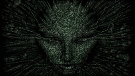 Sfondi : viso, videogiochi, monocromo, astratto, simmetria, struttura, System Shock 2, Shodan ...