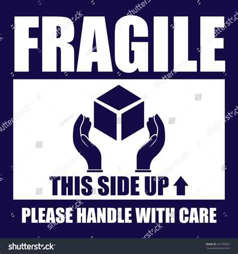 Blue Square Fragile This Side Please Stock Illustration 227753827 ...