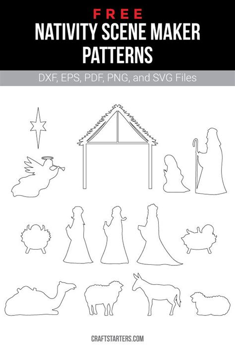 Nativity Scene Template For Wood - Printable Word Searches