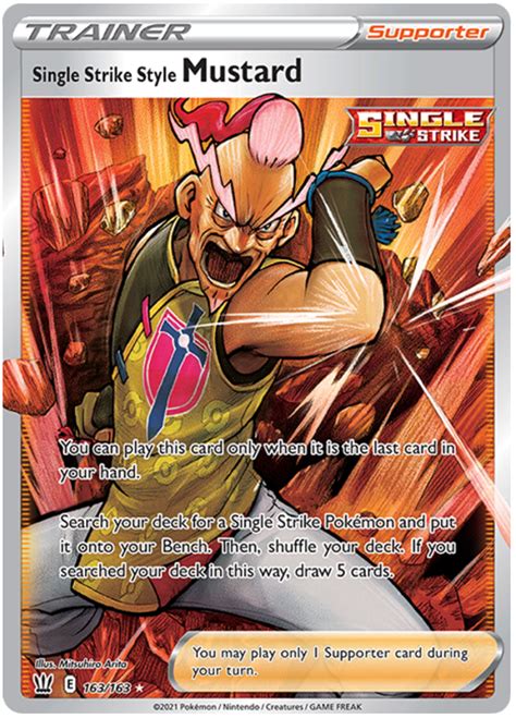 Single Strike Style Mustard - Battle Styles #163 Pokemon Card