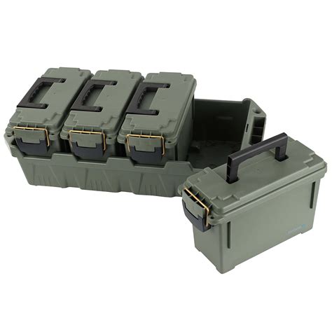 Buy Ammo Storage Crate with Lockable Ammunition Storage Boxes - 4 Pack Plastic Bulk Ammo Storage ...