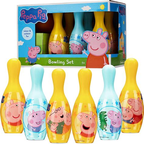 Peppa Pig Bowling Set for Kids 6 Pins and 1 Ball Bowling Set Kids Childrens Toys for Boys Girls ...