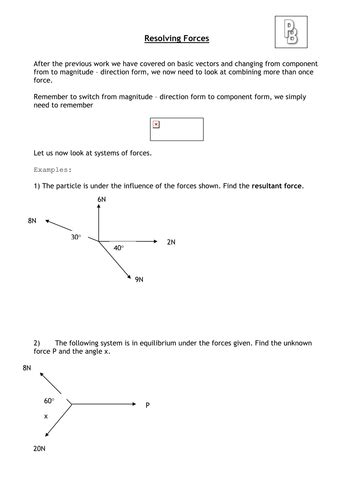 2 Resolving Forces Examples | Teaching Resources