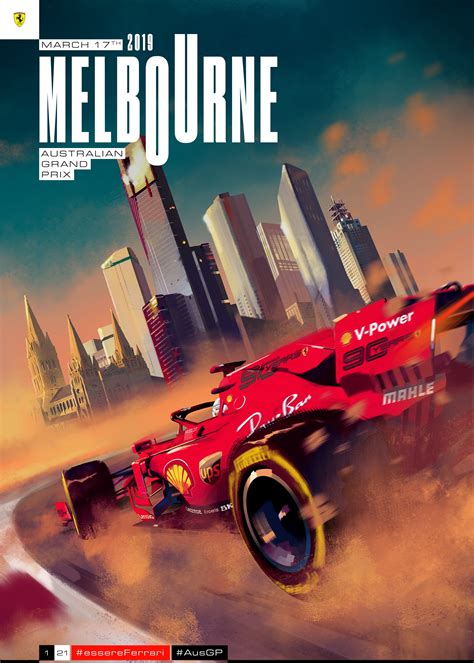 Ferrari's Melbourne inspired GP Poster : r/melbourne