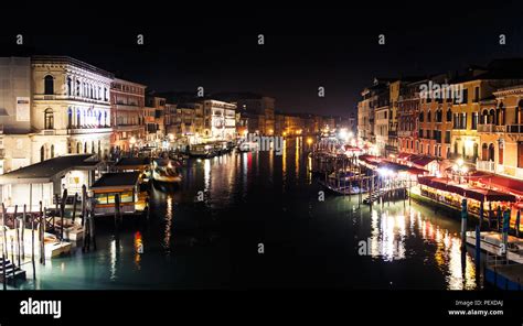 Grand Canal in Venice Italy at night Stock Photo - Alamy