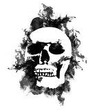 Image of buring skull negative | CreepyHalloweenImages