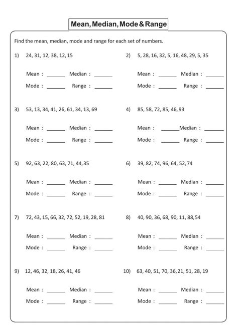 Mean median mode and range interactive worksheet – Artofit