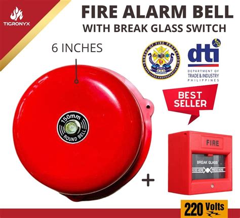 Fire Alarm Bell 6 inches 220V & Manual Push Button | Lazada PH