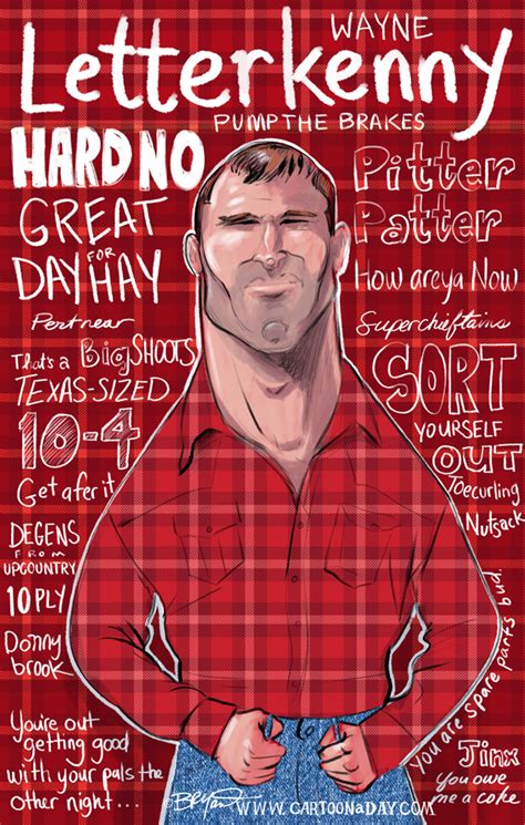 Letterkenny Cast Wayne Caricature Cartoon