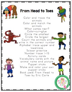 From Head to Toe "Updated" ~ Preschool Printables | Eric carle activities preschool, Preschool ...