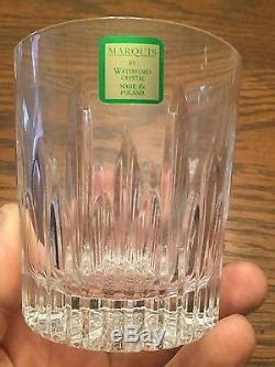 (10) Double Old Fashioned Barcelona Waterford Crystal Marquis Tumbler Glasses