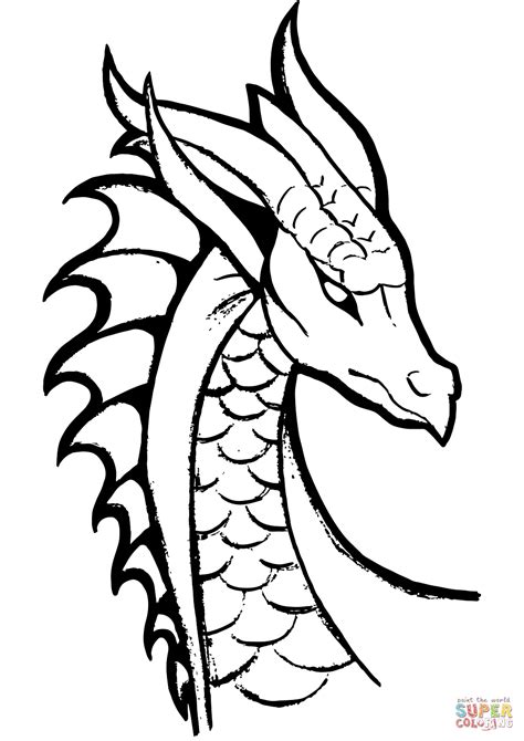 Dragon Head coloring page | Free Printable Coloring Pages