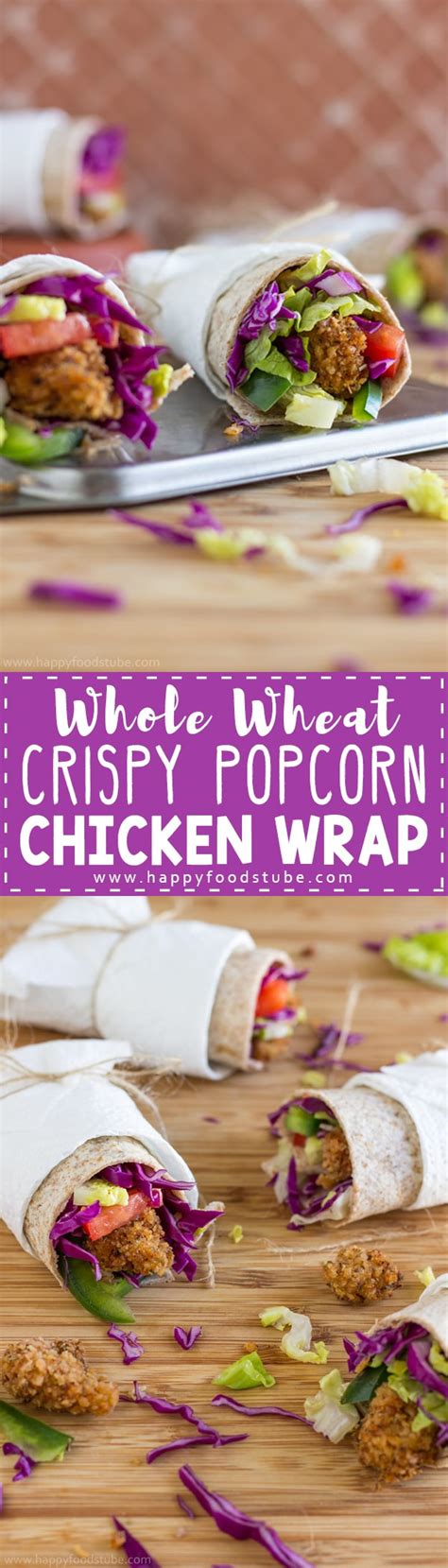 Whole Wheat Crispy Popcorn Chicken Wrap - Happy Foods Tube