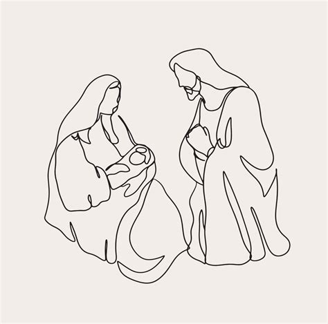 Minimalist Christian Line Art, Religious Illustration, Simple Sketch ...