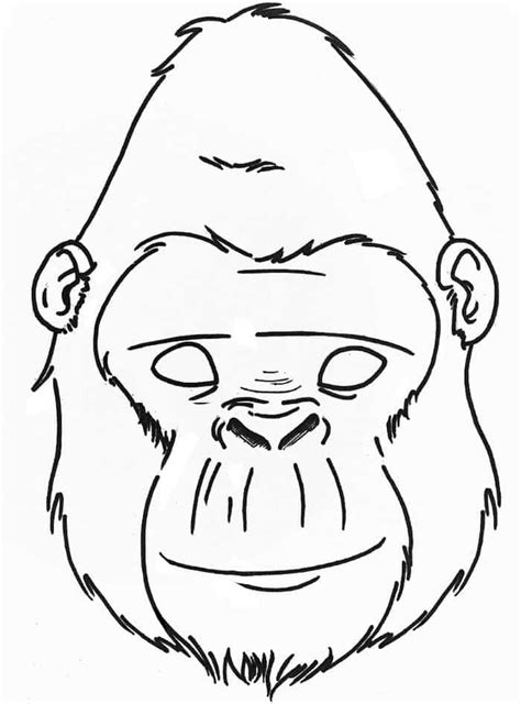 Gorilla Face Coloring Pages | Gorilla mask, Animal masks, Animal mask ...