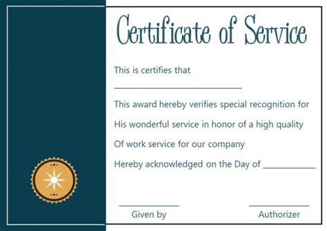 Certificate of Service: 20+ Free Templates (Word +PDF) - Template Sumo