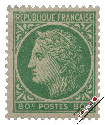 FRANCE 1945 80 centimes Definitive Stamps, 1945-1947series | Ceres