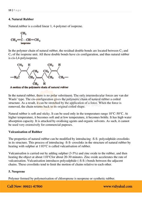 Class 12th Chemistry Polymers NCERT Notes CBSE 2023