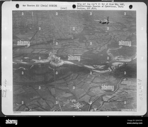 Bombs Burst On The German Gothic Line In Northern Italy During An Attack By Martin B-26 ...