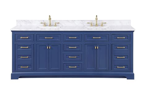 Design Element Milano 84" Double Sink Bathroom Vanity in Blue - Walmart.com