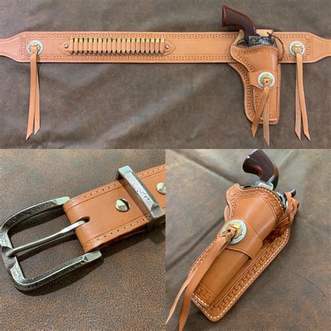 Western Gun Belt w/ meandering border : r/Leathercraft