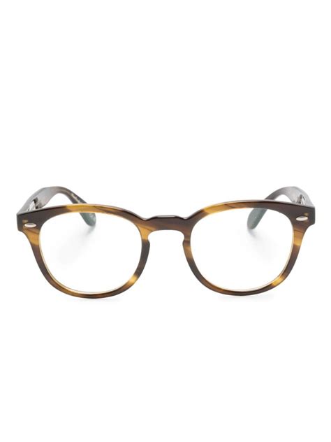 Oliver Peoples tonal-design round-frame Glasses - Farfetch