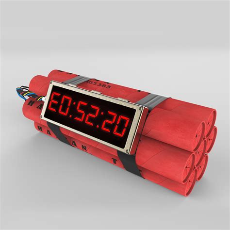 bomb timer time 3d model