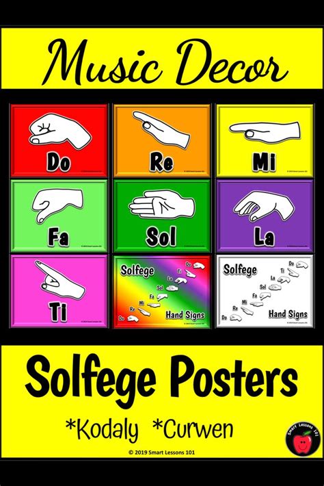 Solfege Hand Sign Posters: Colorful Classroom Decor: Curwen Music ...