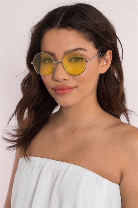 Yellow Round Sunglasses - TopSunglasses.net